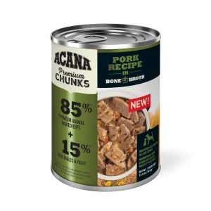 Acana Premium Chunks Grain Free Pork Recipe in Bone Broth for Dogs