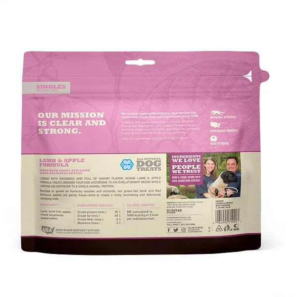ACANA Singles Grain Free Limited Ingredient Diet Lamb & Apple Formula Dog Treats
