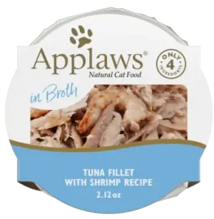 Applaws Natural Wet Cat Food Tuna Fillet with Shrimp in Broth Pot