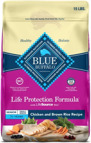 Blue Buffalo Life Protection Natural Chicken & Brown Rice Recipe Small Breed Senior Dry Dog Food