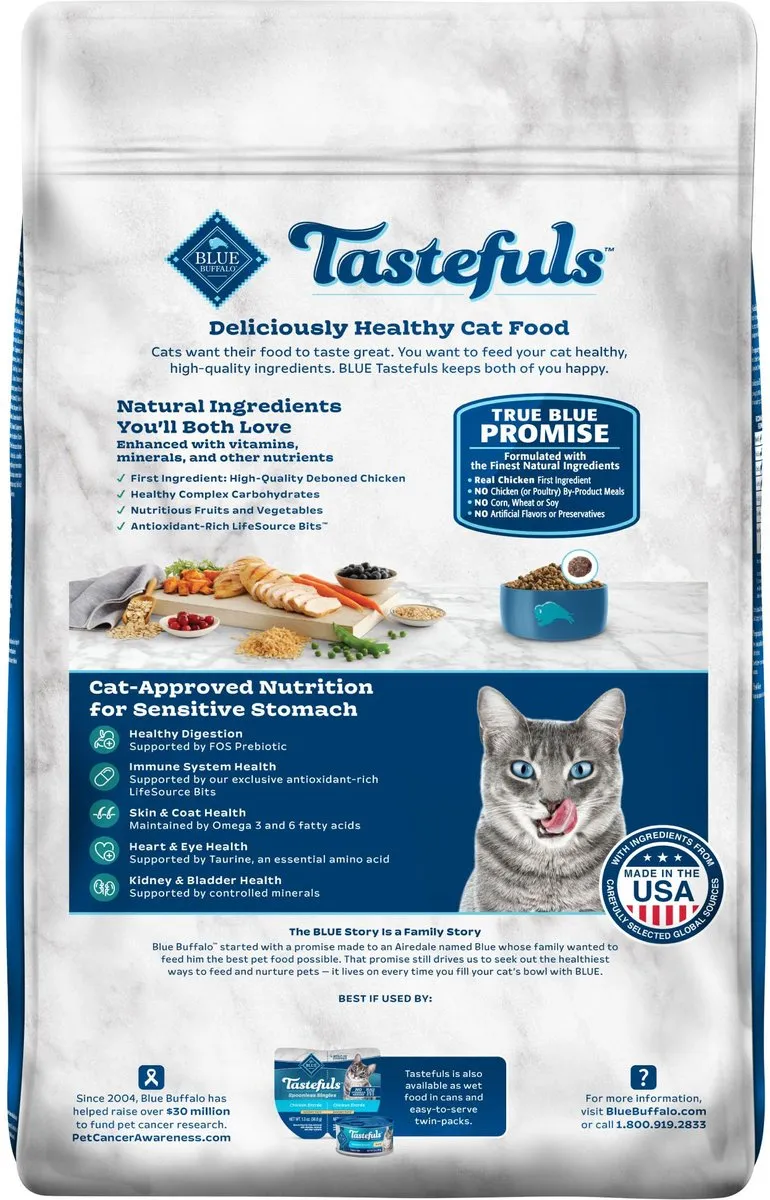 Blue Buffalo Sensitive Stomach Natural Chicken & Brown Rice Dry Cat Food