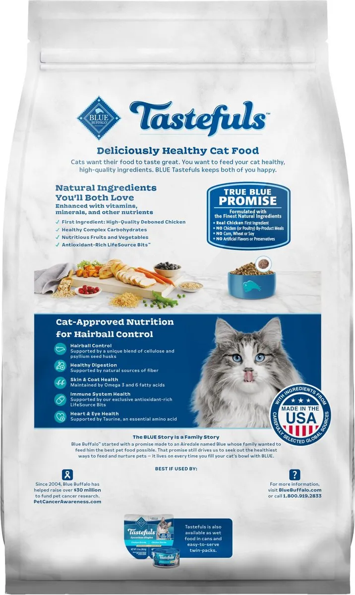 Blue Buffalo Tastefuls Hairball Control Chicken & Brown Rice Recipe Adult Dry Cat Food
