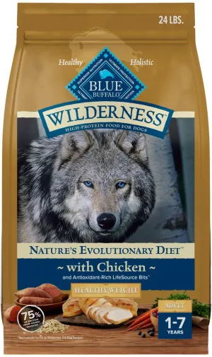 Blue Buffalo Wilderness Wholesome Grains Healthy Weight Chicken Recipe Adult Dry Dog Food
