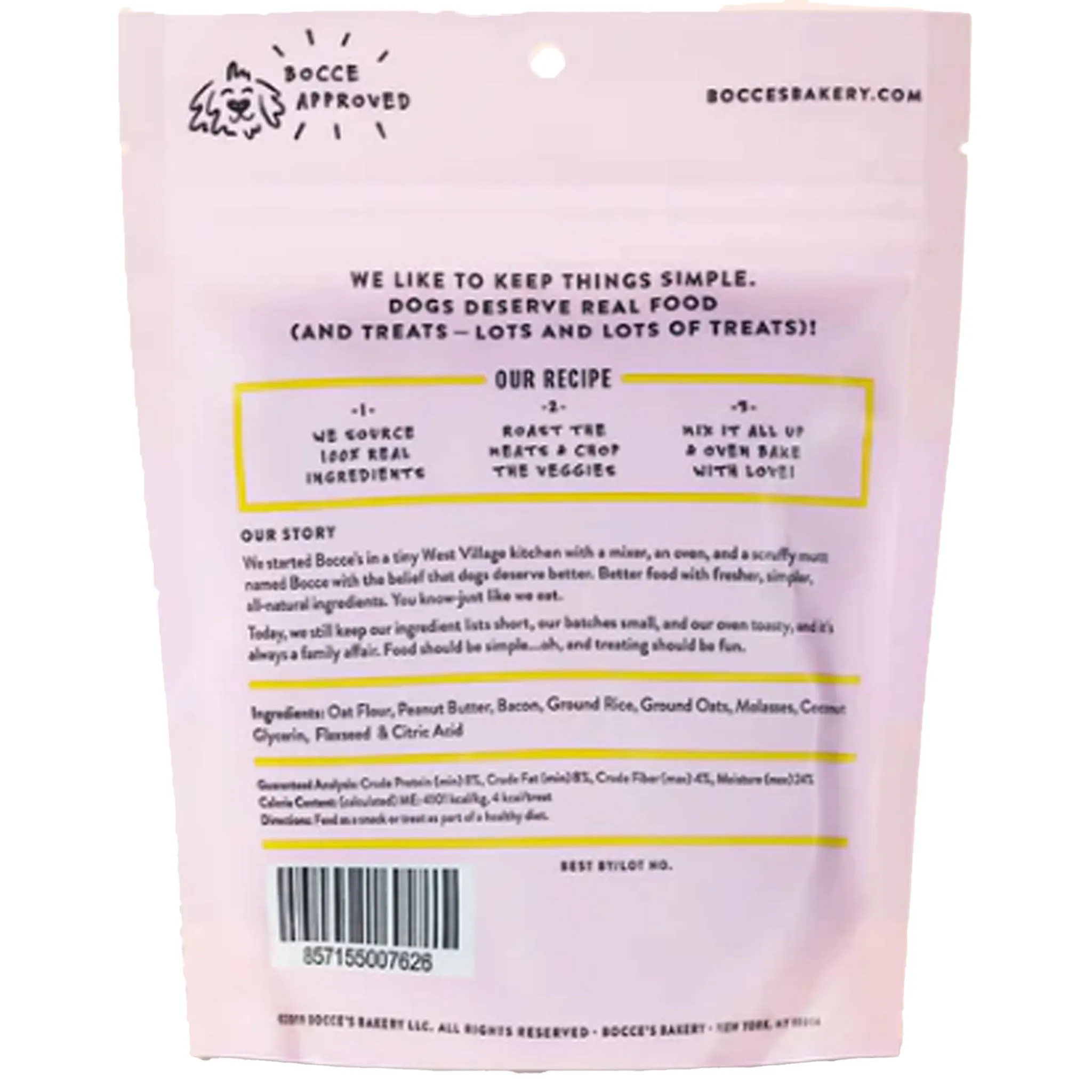 Bocce's Bakery Bac'N Nutty Training Bites Bacon Dog Treats