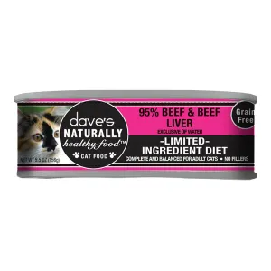Dave's 95% Beef and Beef Liver Pate Formula Canned Cat Food