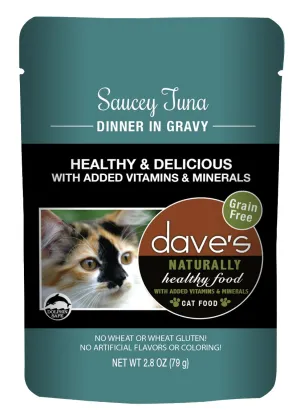 Dave’s Naturally Healthy Saucey Tuna Dinner in Gravy Cat Food Pouch