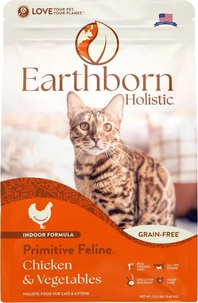 Earthborn Holistic Primitive Feline Grain Free Chicken & Vegetables Natural Cat Food