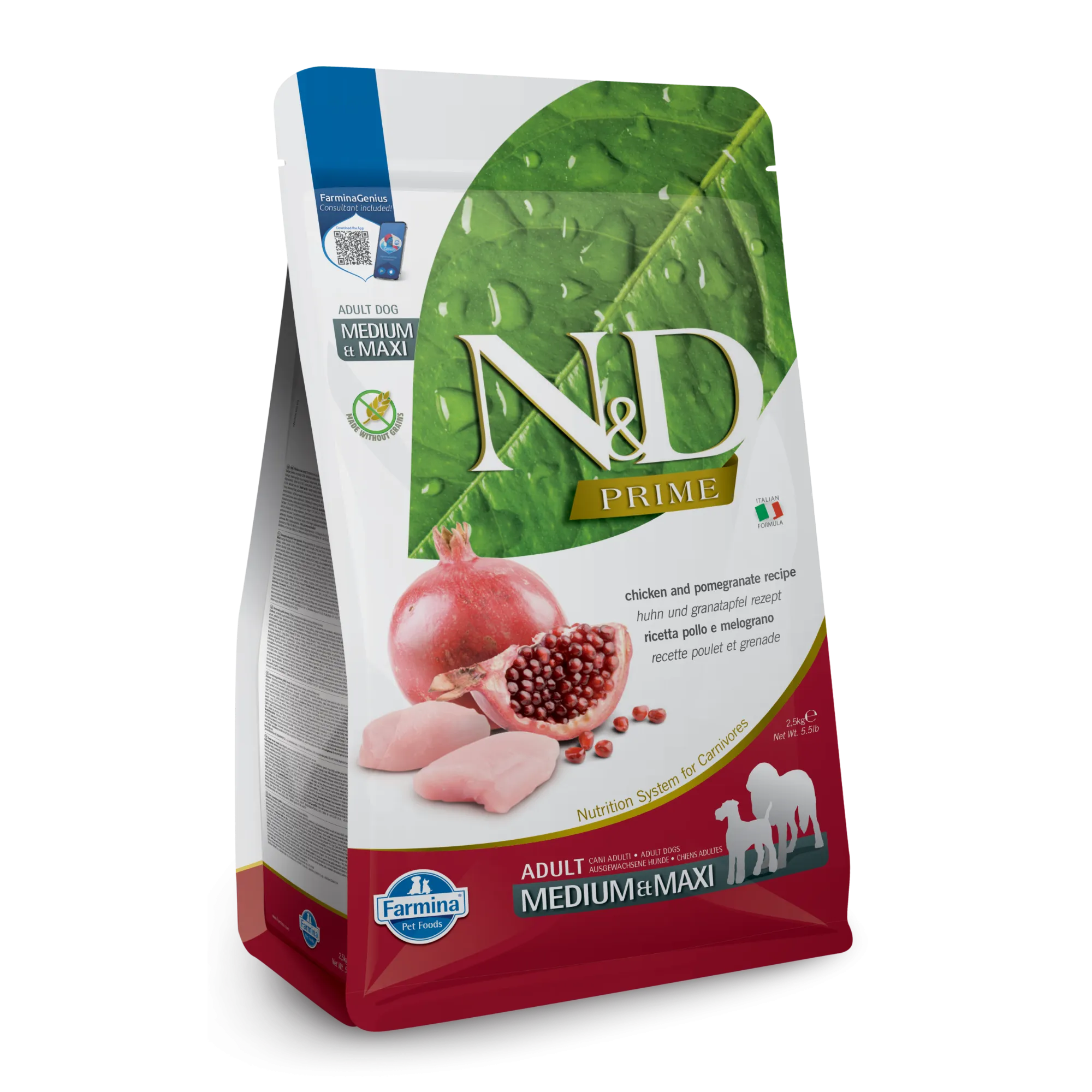 Farmina N&D Prime Grain Free Chicken & Pomegranate Medium & Maxi Adult Dry Dog Food