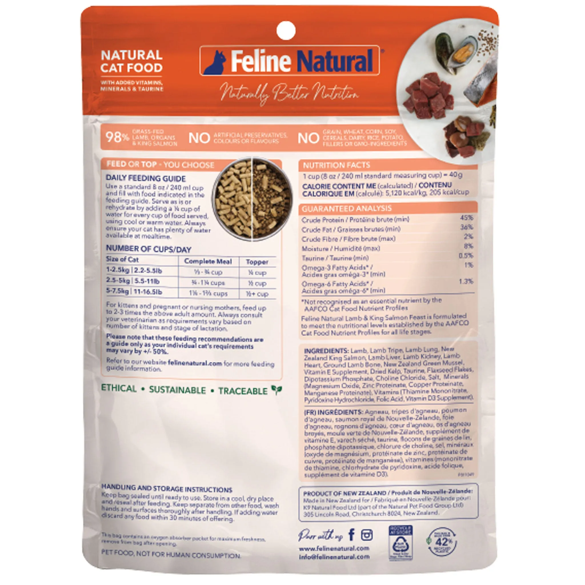 Feline Natural Freeze-Dried Cat Lamb & Salmon