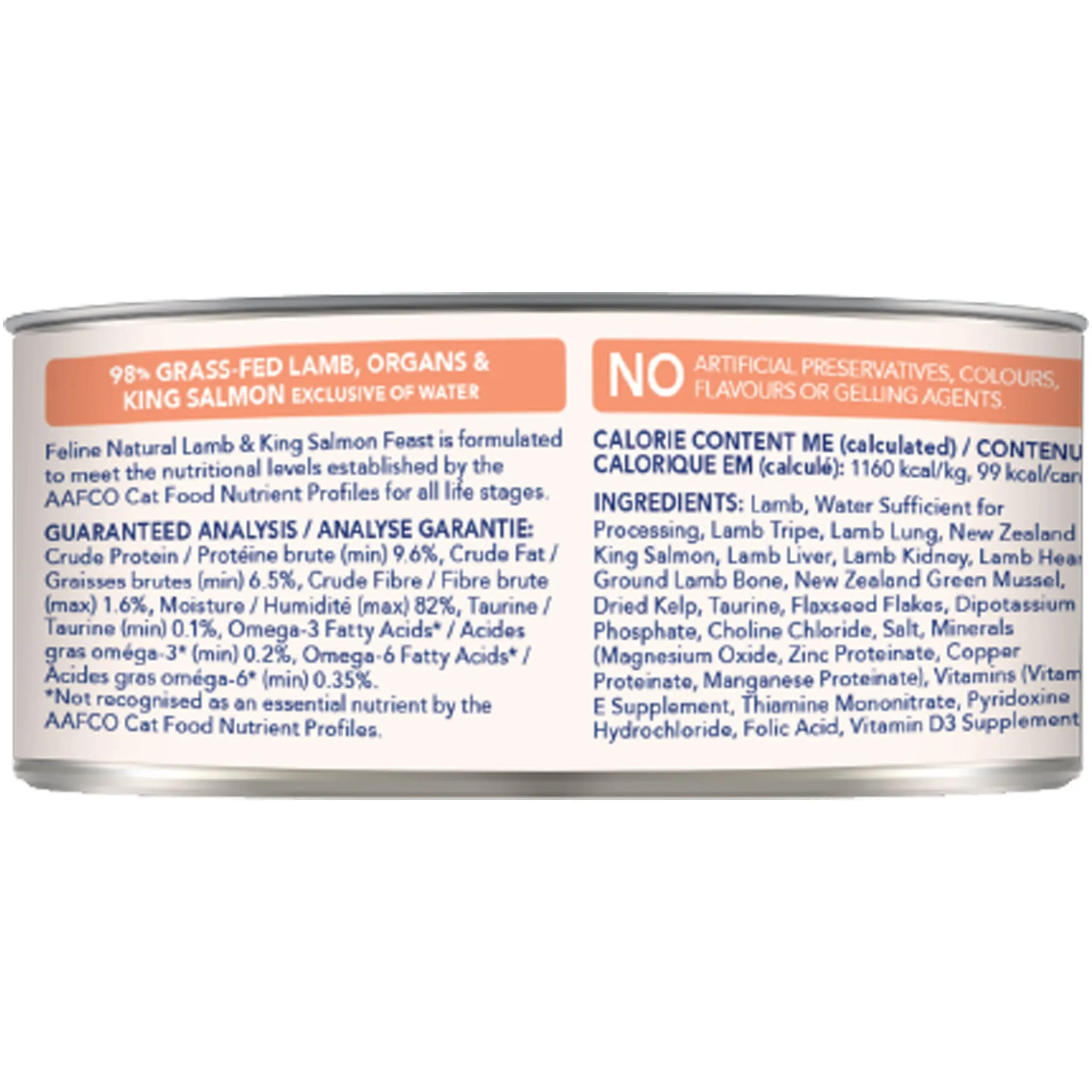 Feline Natural Lamb & Salmon Canned Cat Food