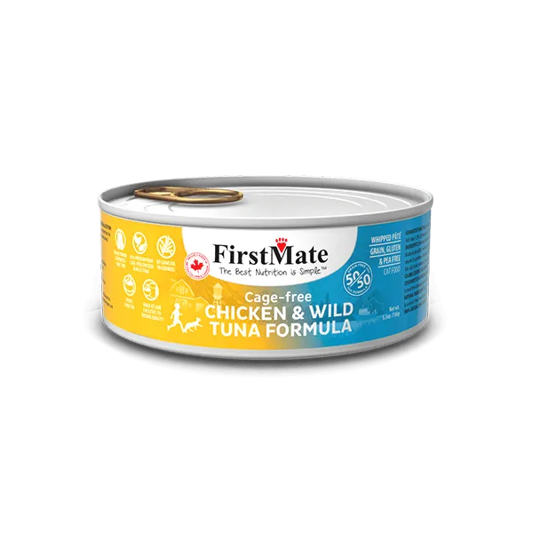 FirstMate 50/50 Cage-Free Chicken and Wild Tuna Formula Canned Cat Food