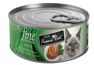 Fussie Cat Fine Dining Pate Oceanfish with Salmon Entree Wet Cat Food, 2.82oz