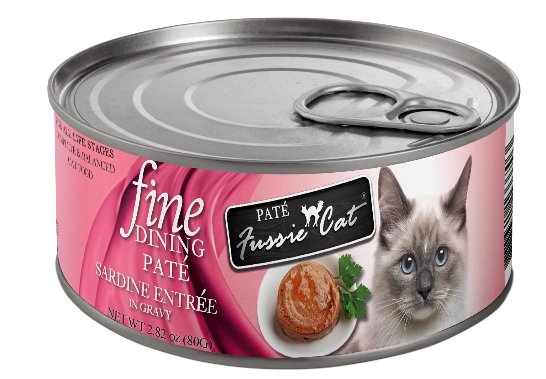 Fussie Cat Fine Dining Pate Sardine Entree Wet Cat Food, 2.82oz