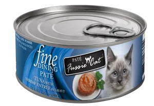 Fussie Cat Fine Dining Pate Tuna with Shrimp Entree Wet Cat Food, 2.82oz
