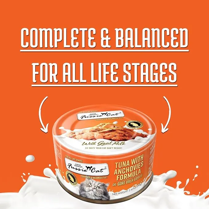 Fussie Cat Tuna with Anchovies in Goat Milk Gravy Shredded Canned Cat Food