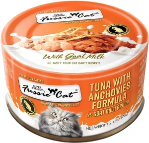 Fussie Cat Tuna with Anchovies in Goat Milk Gravy Shredded Canned Cat Food