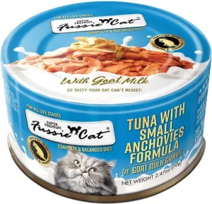 Fussie Cat Tuna with Small Anchovies in Goat Milk Gravy Shredded Canned Cat Food