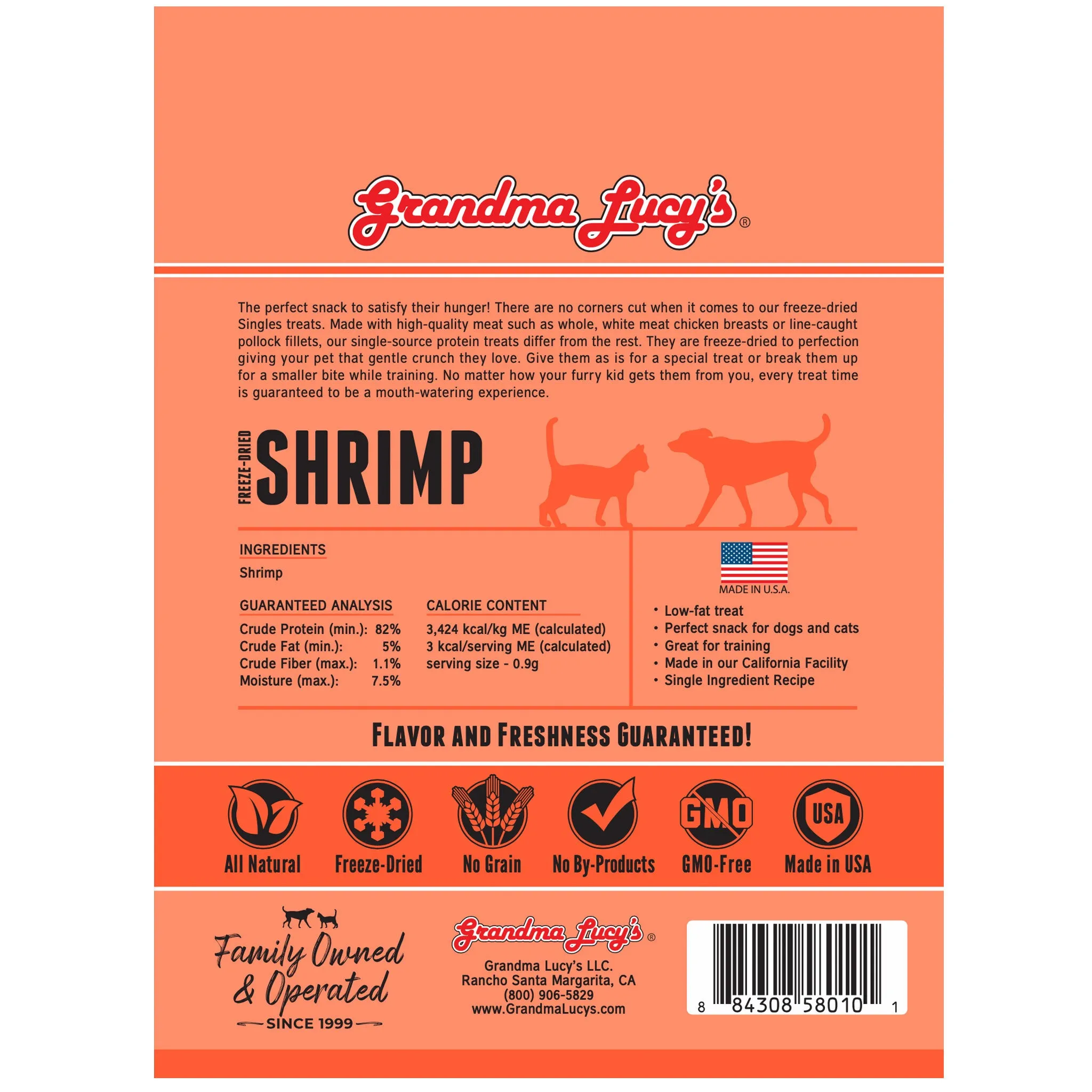 Grandma Lucy's Singles Freeze-Dried Shrimp Dog Treats
