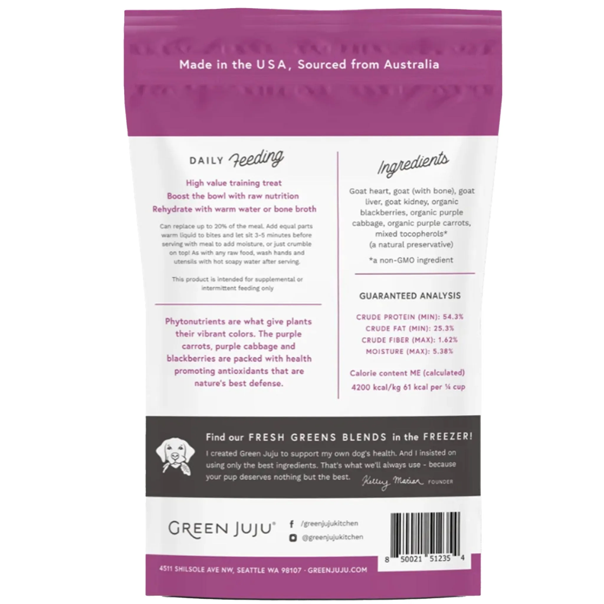 Green Juju Whole Food Bites Goat Dog Treats