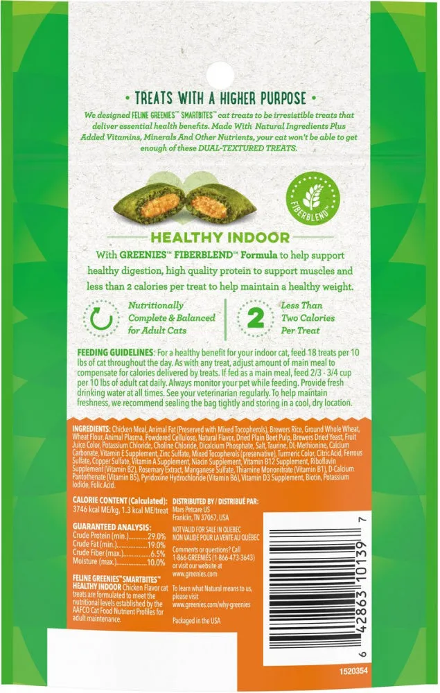 Greenies Smartbites Hairball Control Chicken Cat Treats