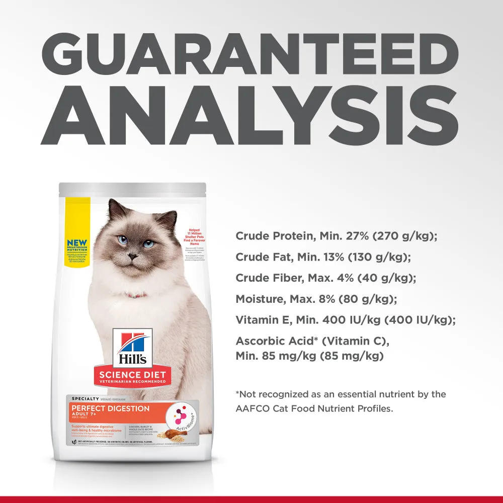 Hill's Science Diet Adult 7  Perfect Digestion Chicken Dry Cat Food