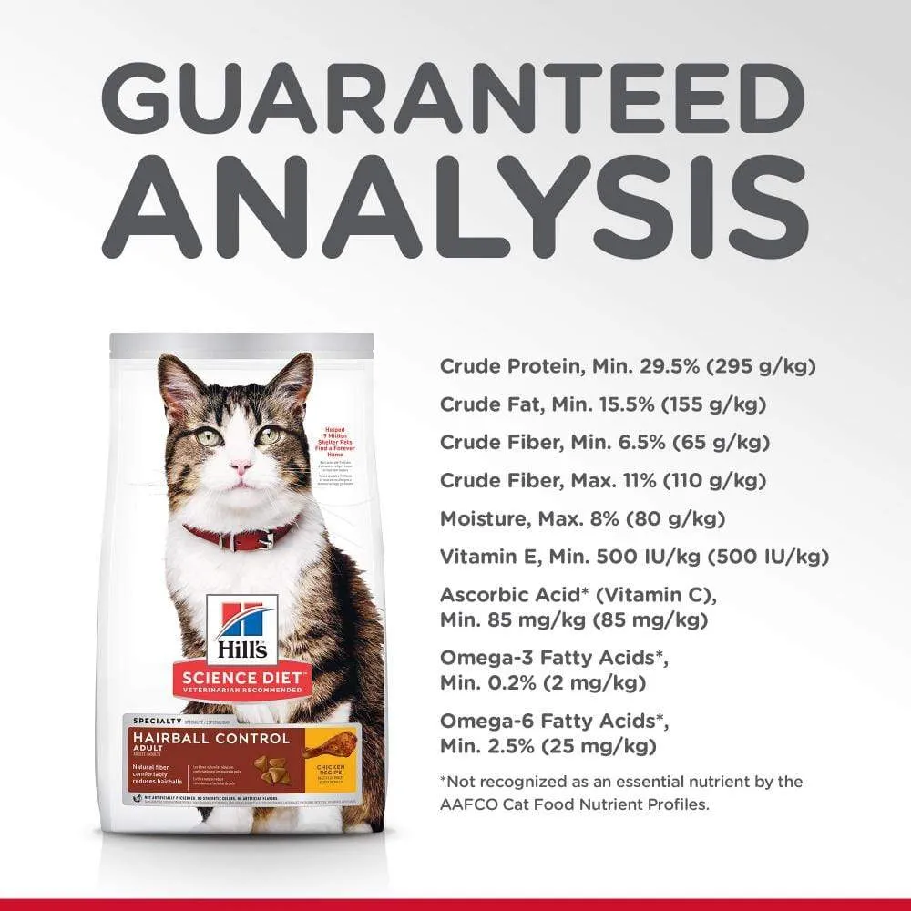 Hill's Science Diet Adult Hairball Control Chicken Recipe Dry Cat Food