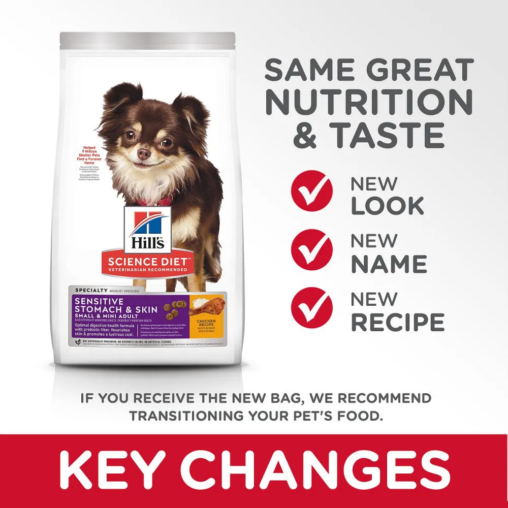 Hill's Science Diet Adult Sensitive Stomach & Skin Small & Mini Breed Chicken Recipe Dry Dry Dog Food