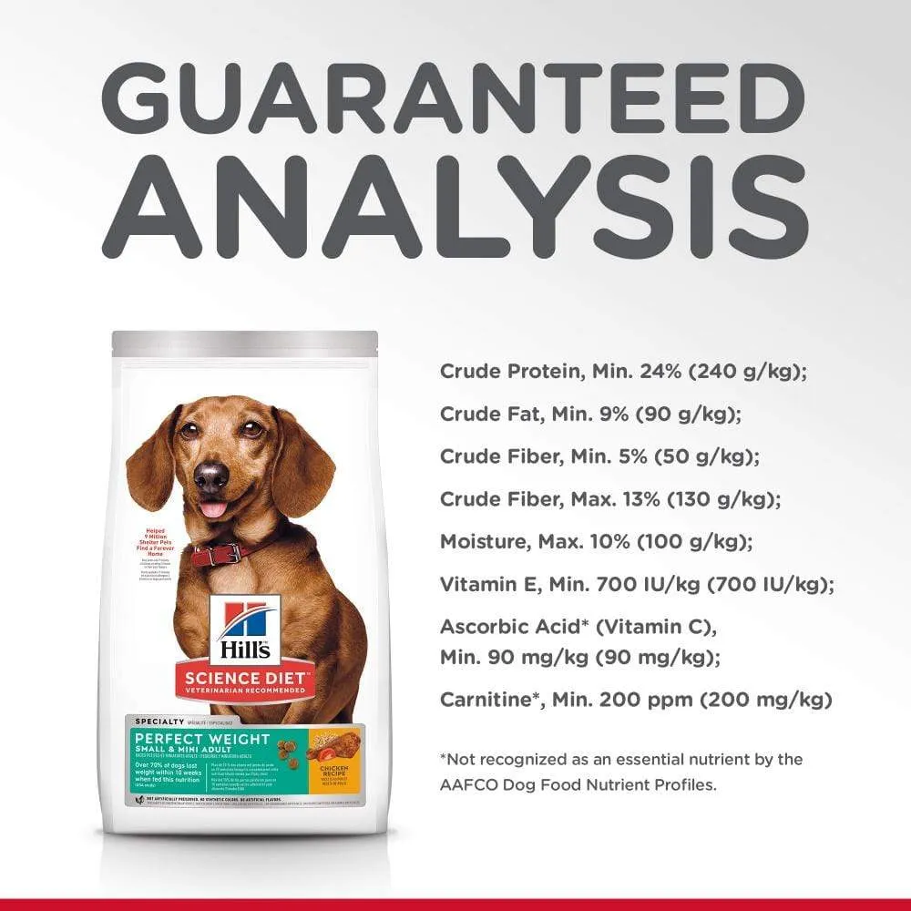 Hill's Science Diet Perfect Weight Adult Small & Mini Breed Chicken Recipe Dry Dog Food