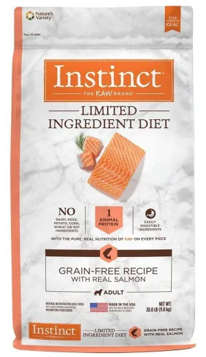 Instinct Limited Ingredient Diet Adult Grain Free Real Salmon Recipe Natural Freeze-Dried Raw Coated in Kibble Dry Dog Food