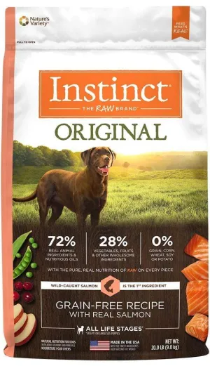 Instinct Original Grain Free Recipe with Real Salmon Natural Kibble Coated Freeze-Dried Raw Dry Dog Food