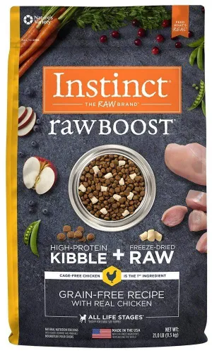 Instinct Raw Boost Grain Free Recipe with Real Chicken Natural Freeze-Dried Raw   Kibble Dry Dog Food