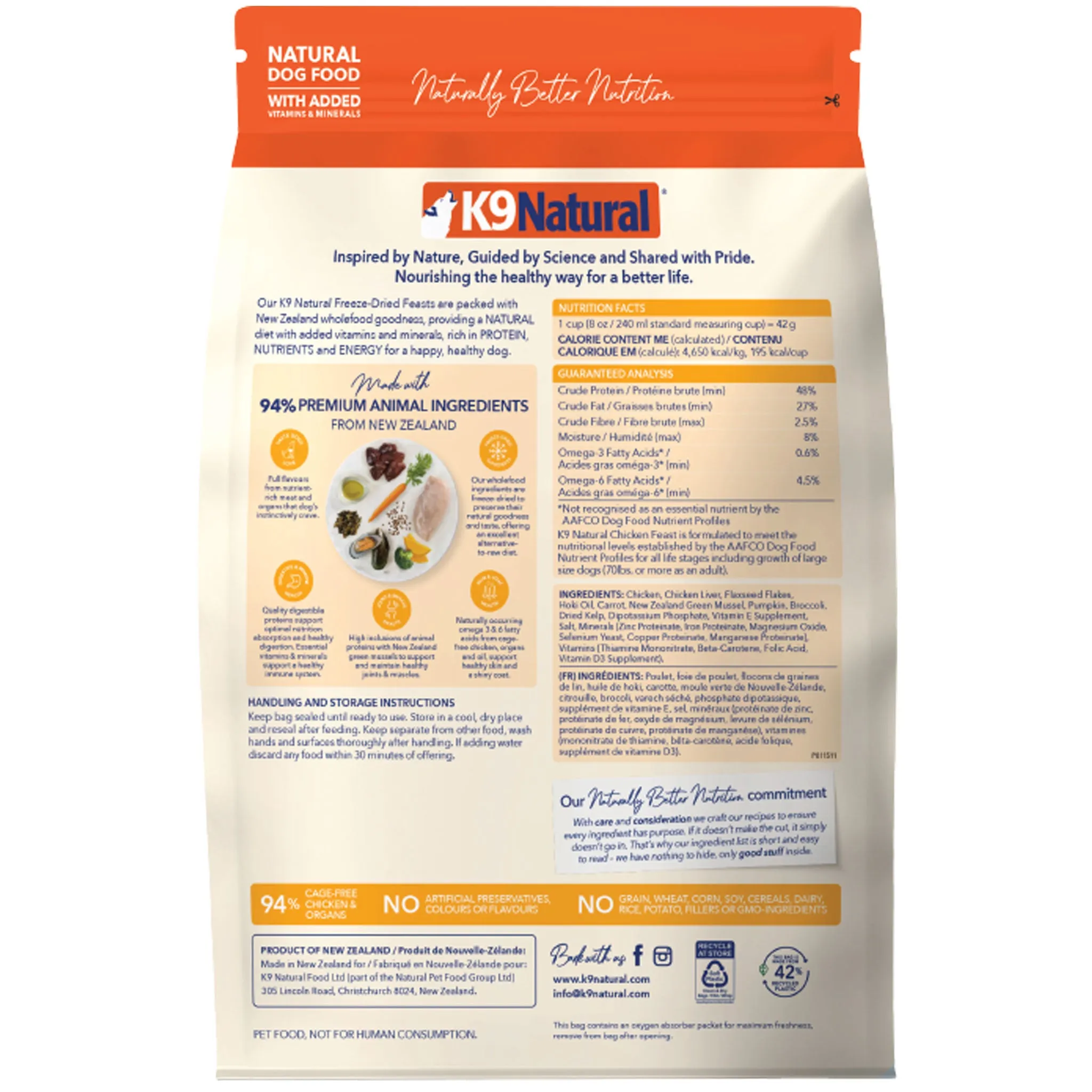K9 Natural Freeze-Dried Chicken Dog Food
