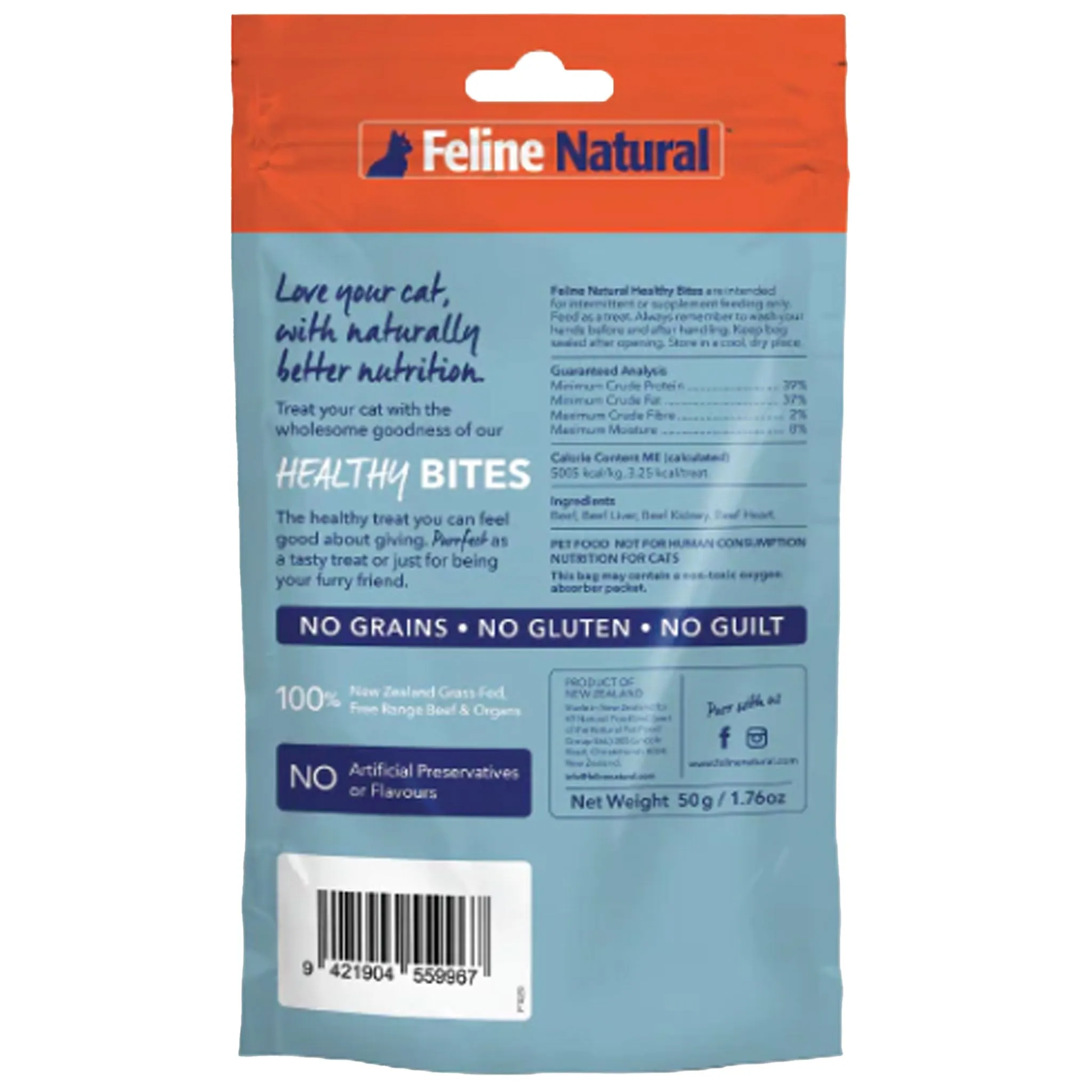 K9 Natural Healthy Bites Beef Cat Treats