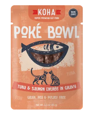 Koha Poké Bowl Tuna & Salmon Entrée in Gravy Wet Cat Food Pouch