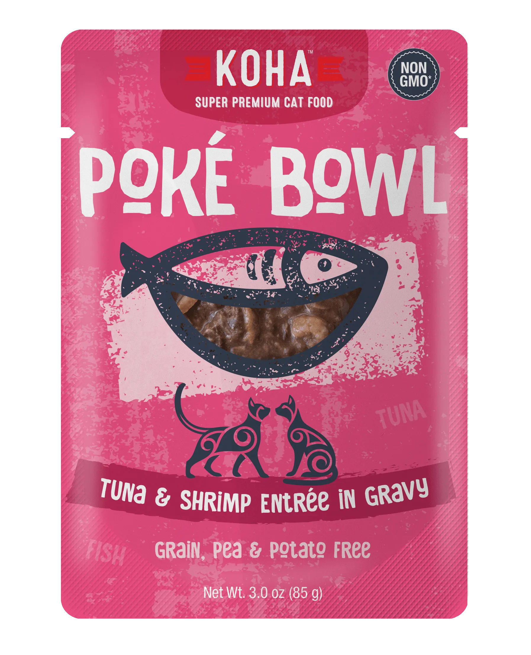 Koha Poké Bowl Tuna & Shrimp Entrée in Gravy Wet Cat Food Pouch