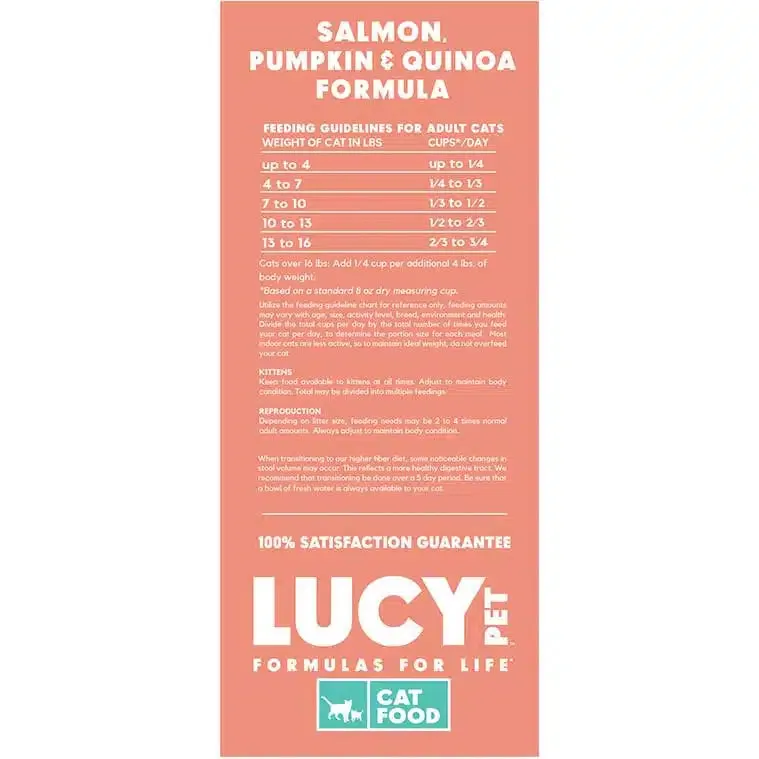 Lucy Pet Salmon, Pumpkin, and Quinoa Grain-Free Formula Dry Cat Food