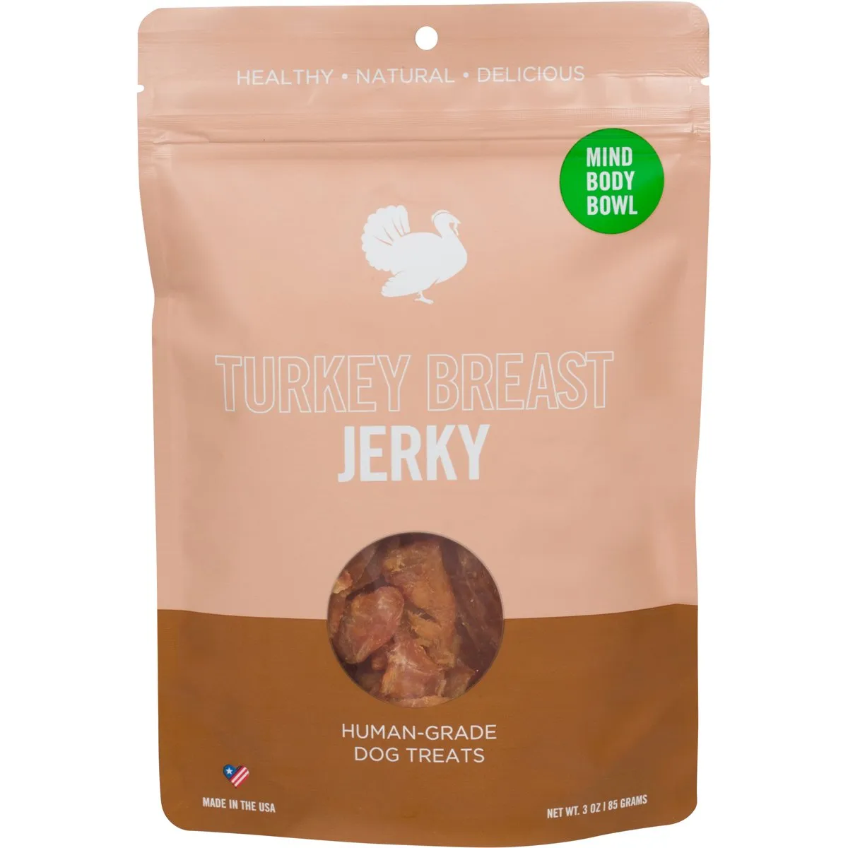 MIND BODY BOWL Smoked Turkey Jerky Dog Treats - 3oz