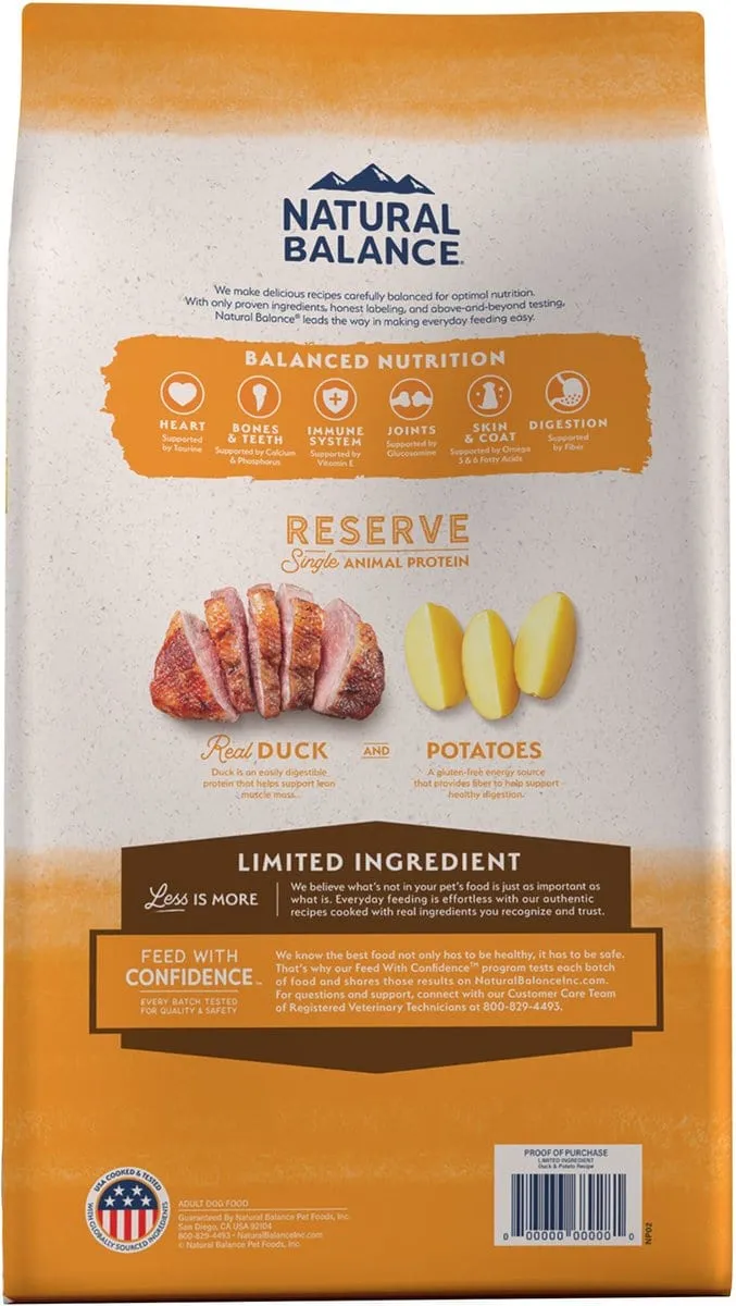 Natural Balance Limited Ingredient Reserve Grain-Free Duck & Potato Recipe Dry Dog Food