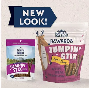 Natural Balance L.I.T. Limited Ingredient Treats Jumpin' Stix Venison & Sweet Potato Formula Dog Treats