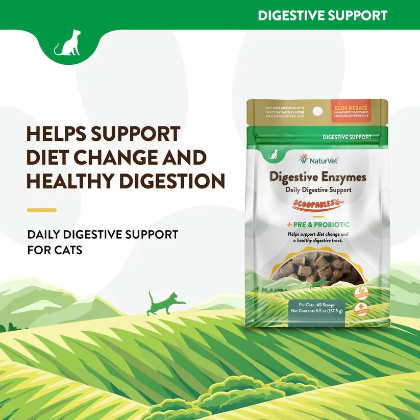 NaturVet Digestive Enzymes Daily Digestive Support Scoopables For Cats
