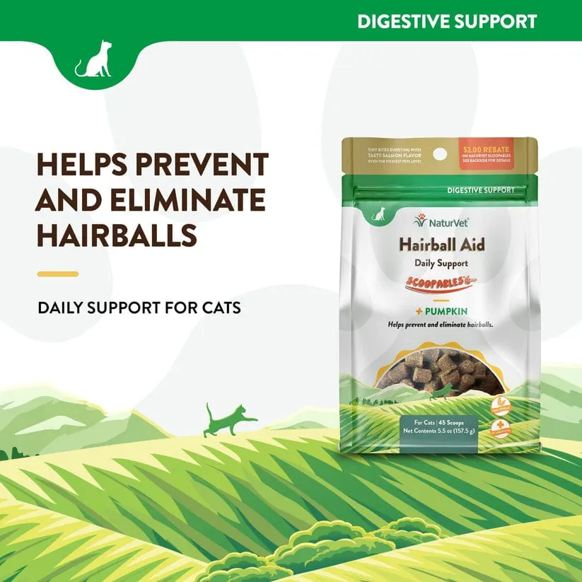 NaturVet Hairball Aid Plus Pumpkin Daily Support Scoopables for Cats