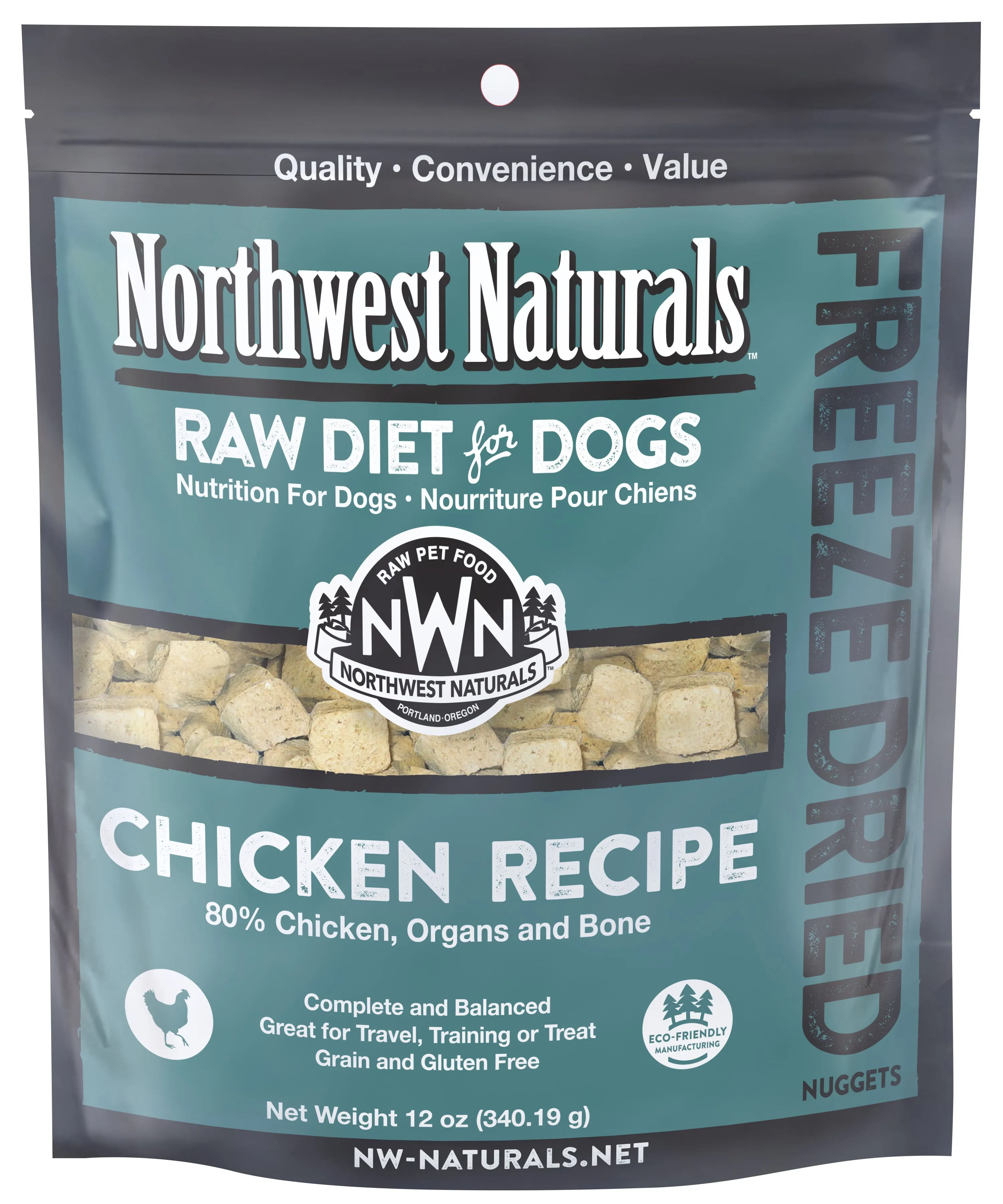 Northwest Naturals Freeze-Dried Raw Chicken Nuggets Dog Food