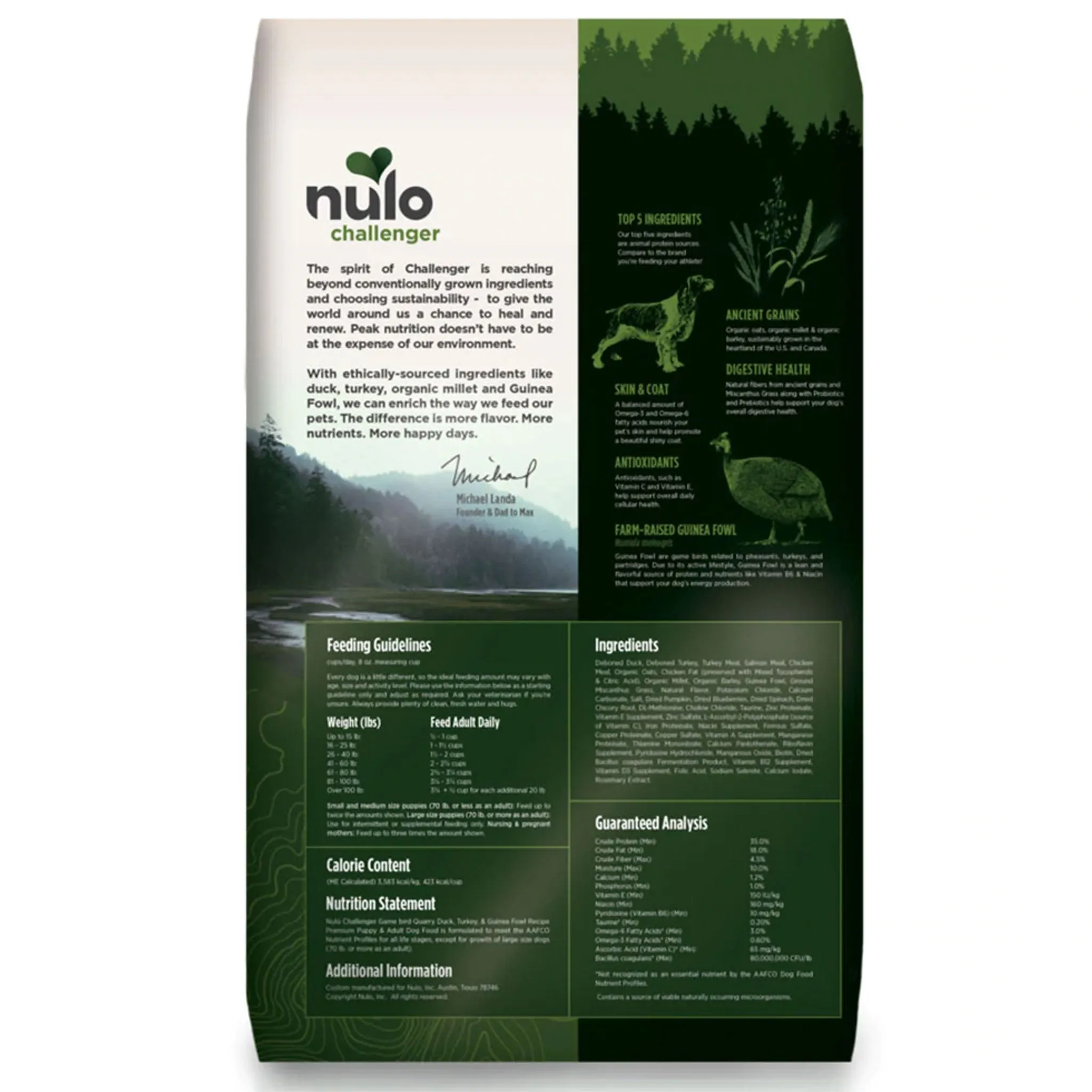Nulo Challenger Gamebird Quarry Duck, Turkey, & Guinea Fowl Dog Food