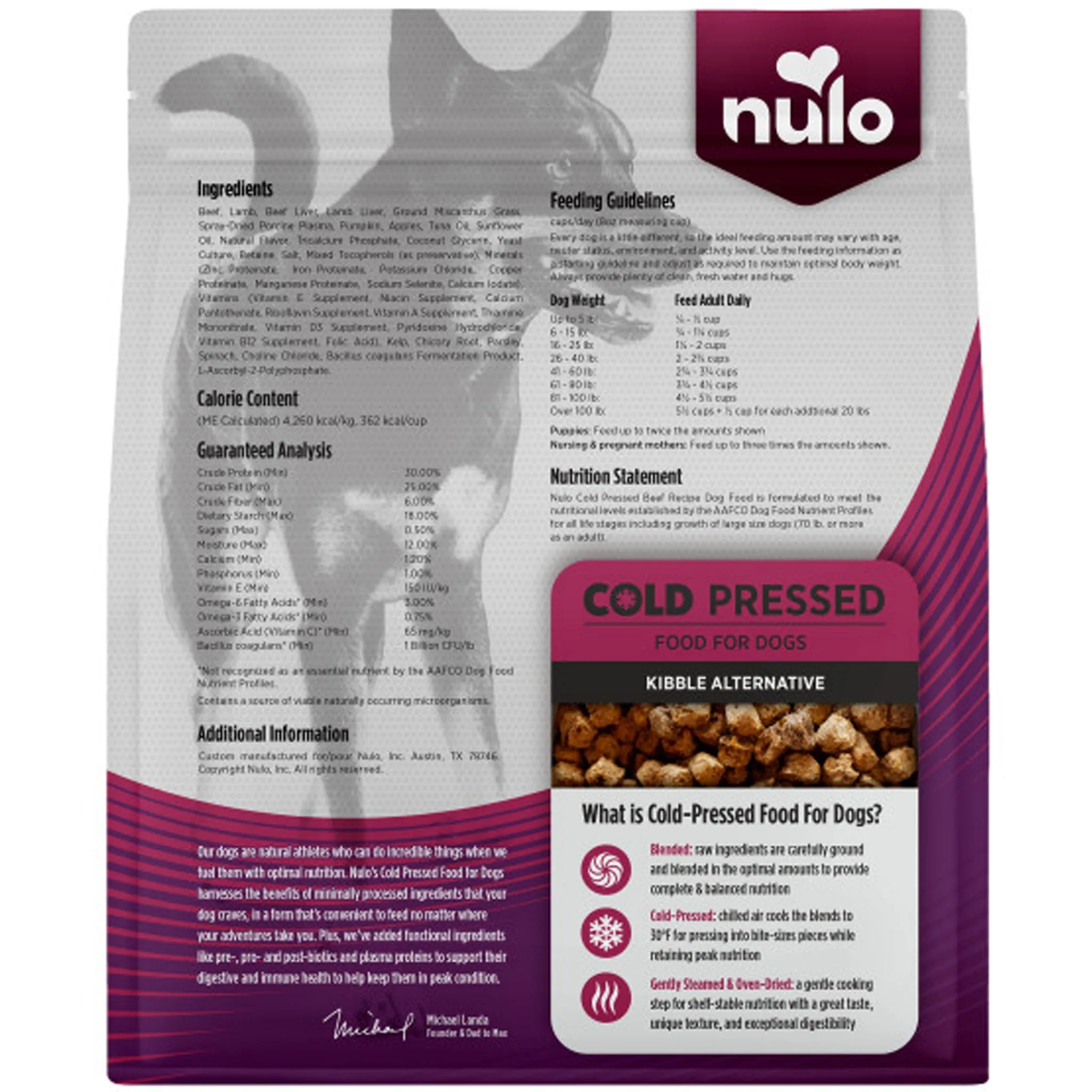 Nulo Cold Pressed Beef Dog Food