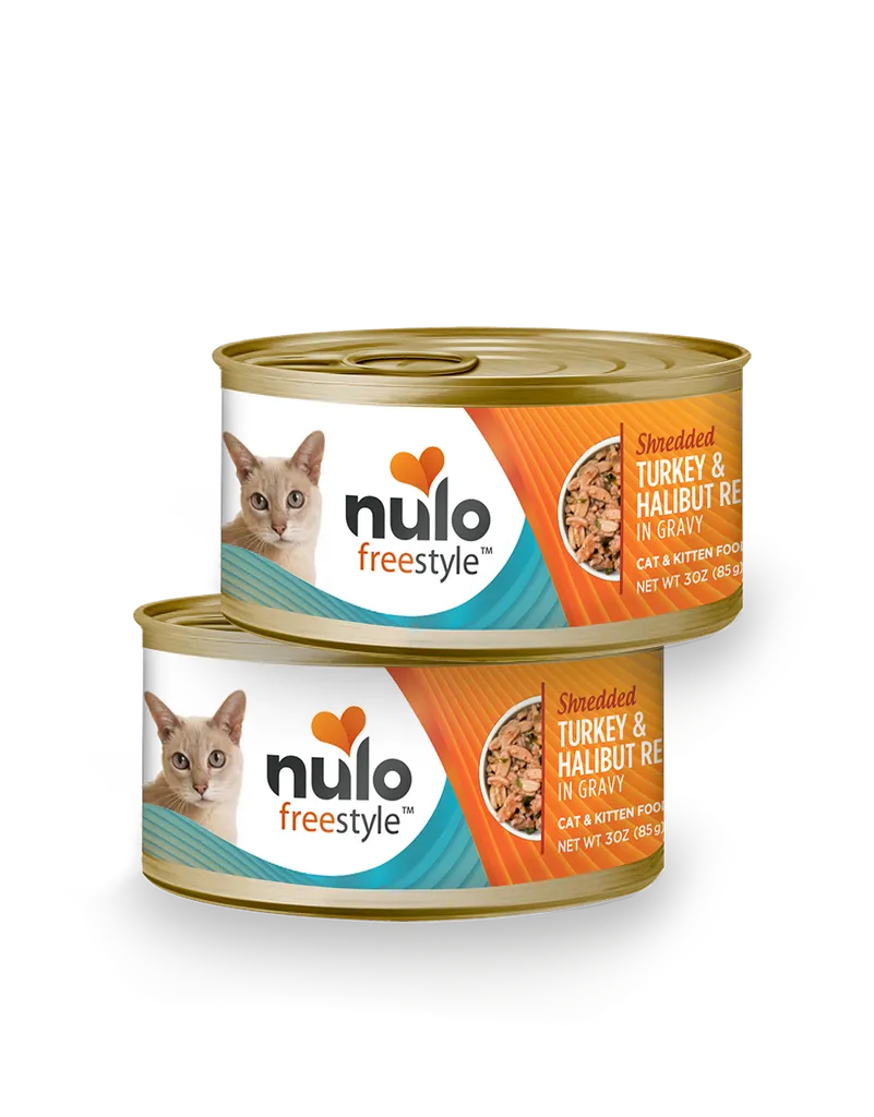 Nulo FreeStyle Shredded Turkey & Halibut Recipe in Gravy Cat & Kitten Food