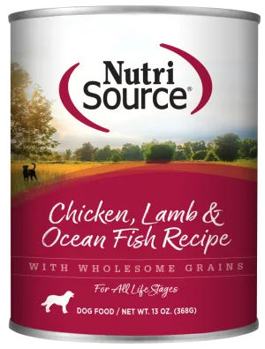 NutriSource Adult Chicken, Lamb & Ocean Fish Canned Dog Food