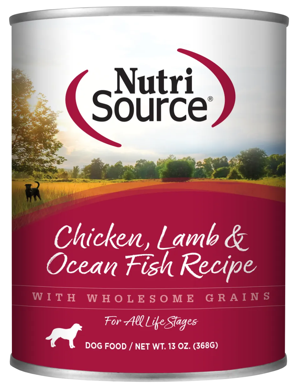 NutriSource Adult Chicken, Lamb & Ocean Fish Canned Dog Food