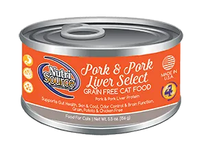 Nutrisource Grain Free Pork and Pork Liver Select Canned Cat Food