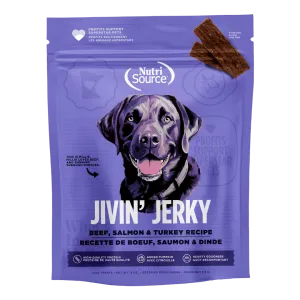 Nutrisource Jivin' Jerky Grain Free Beef, Turkey & Salmon Dog Treats