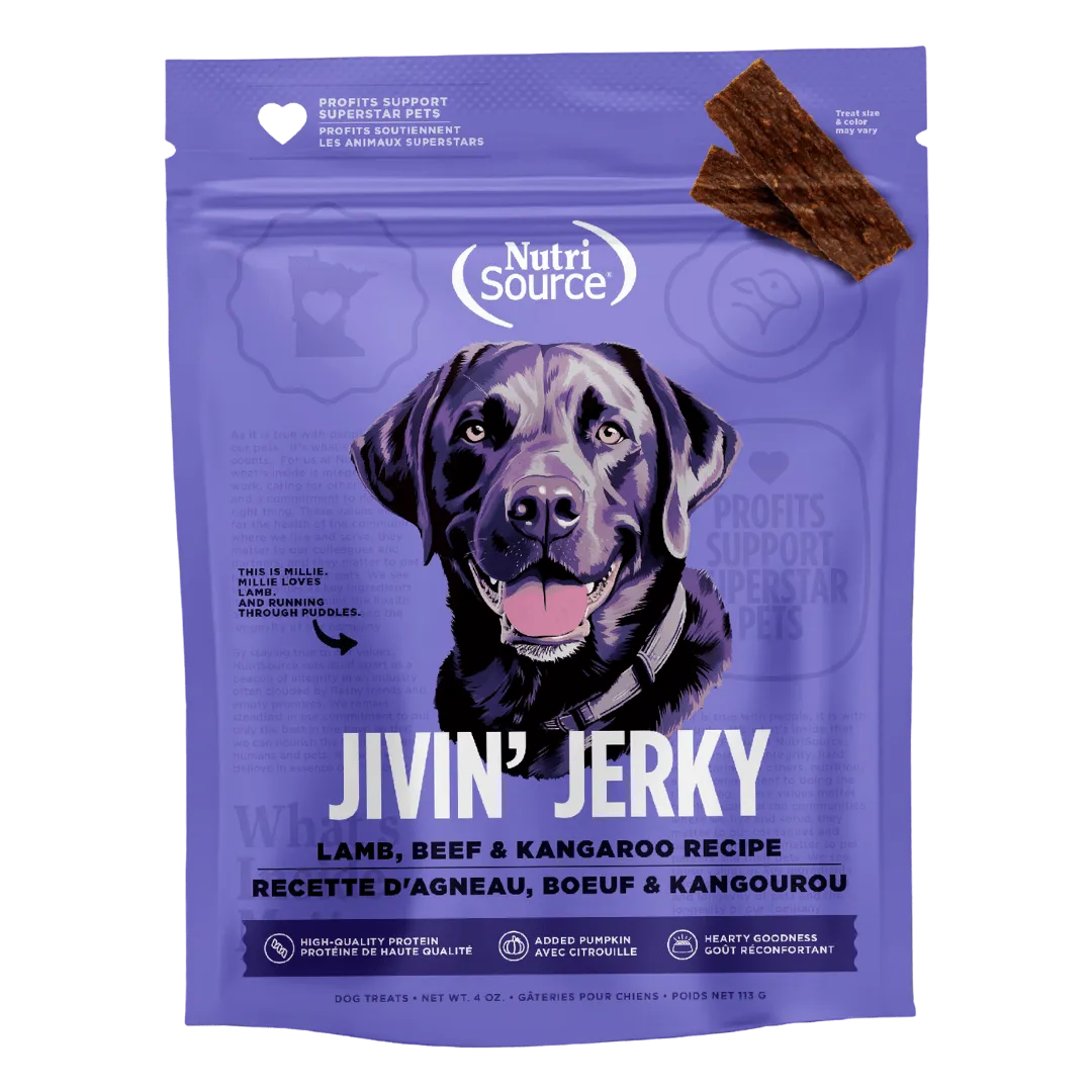 Nutrisource Jivin' Jerky Grain Free Lamb, Beef & Kangaroo Dog Treats